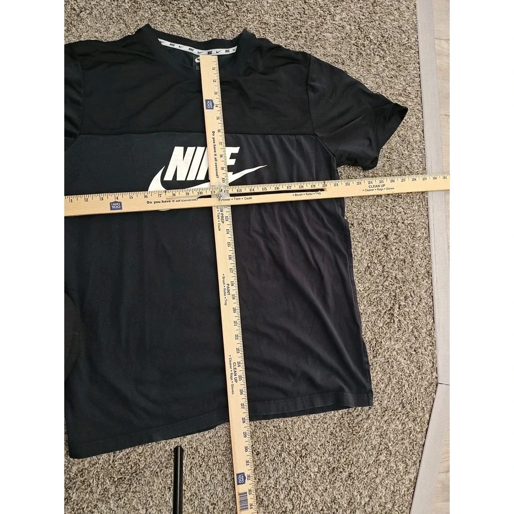 Nike Tech Black Men's White Logo T-Shirt XLarge‎ 3D Graphic CW5385-010 DRIFIT